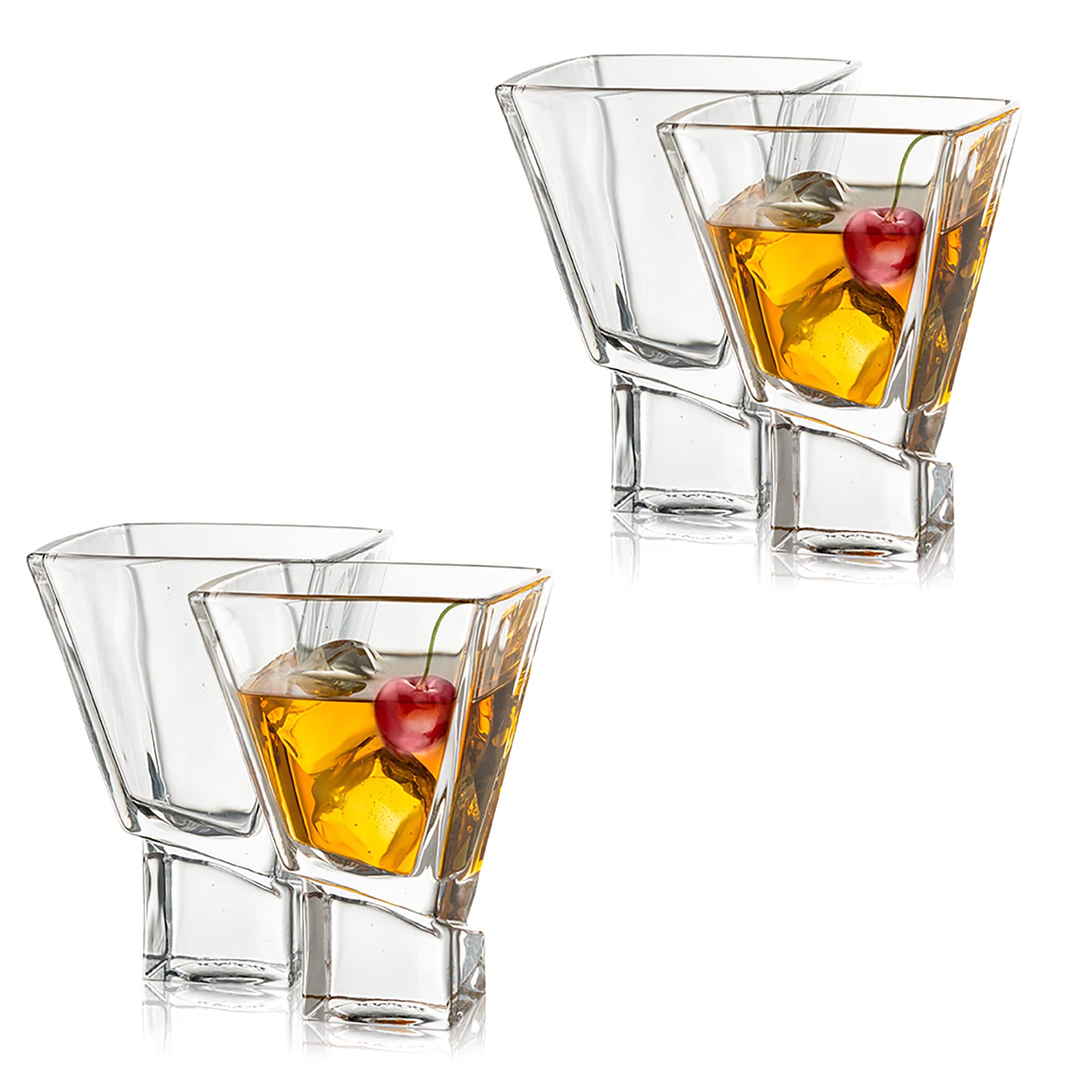 JoyJolt® Carre Square Heavy Base Crystal Martini Glasses, 4ct.